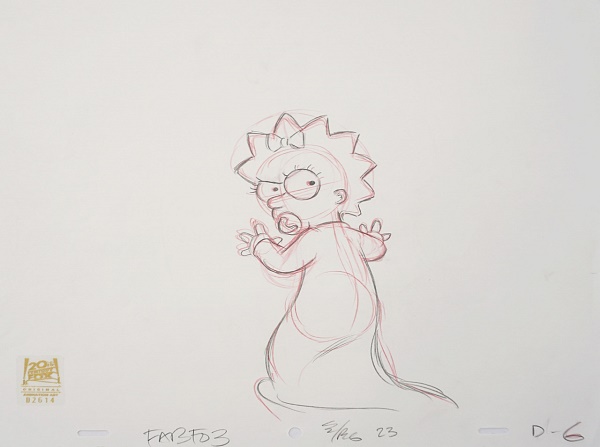 The Simpsons "Marge vs Singles, Seniors" Original Production Drawing 27 x 32 cm