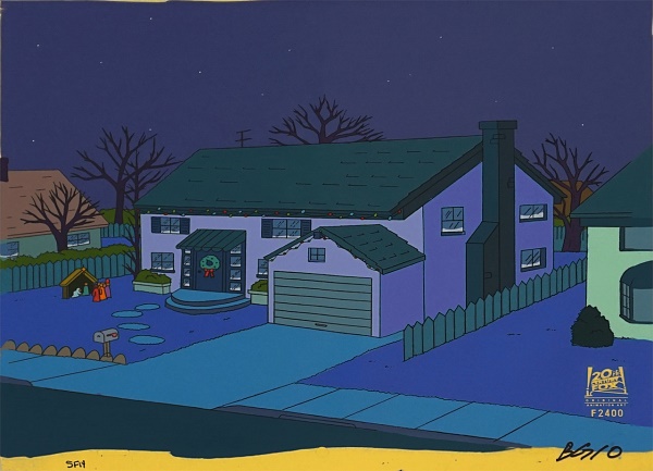 The Simpsons "The Trouble with Trillions" Original Production Background 27 x 32 cm