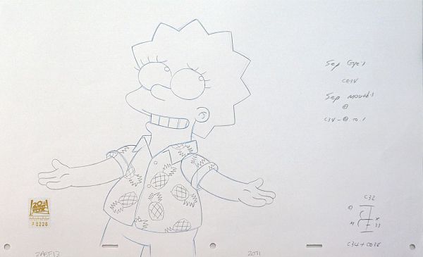 The Simpsons "Warrin' Priests Pt2" Original Pencil Drawing 28 x 36 cm