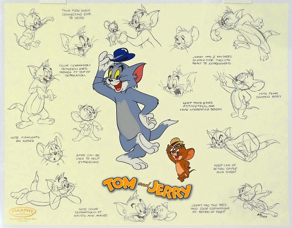 Tom & Jerry Model Sheet Original Production Cel © Warner Bros.