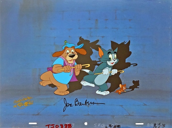 Tom & Jerry "Tom and Puggsy" from "Tom & Jerry - the Movie" Original Producion Cel signed by Joe Barbera 27 x 33 cm © Warner Bros.