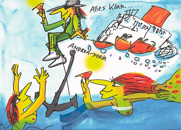 Udo Lindenberg "Andrea Doria - Alles klar" Siebdruck 42 x 56 cm
