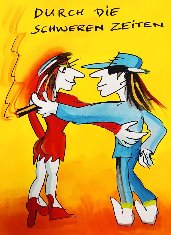 Udo Lindenberg "Durch die schweren Zeiten" Siebdruck 42 x 56 cm