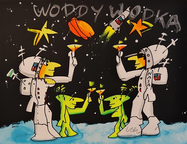 Udo Lindenberg "Woddy Wodka" Siebdruck 36 x 48 cm