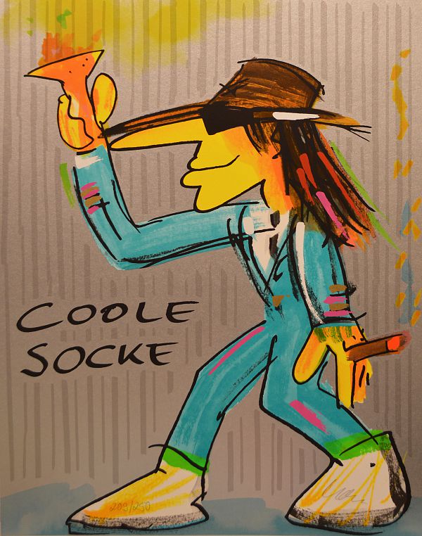 Udo Lindenberg "Coole Socke" Siebdruck 56 x 42 cm
