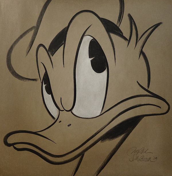 Ulrich Schröder "DD Look aside" Kohle auf Leinwand 83 x 80 cm