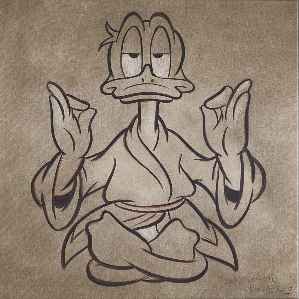 Ulrich Schröder DD Yogi Kohle auf Leinwand 75 x 75 cm web