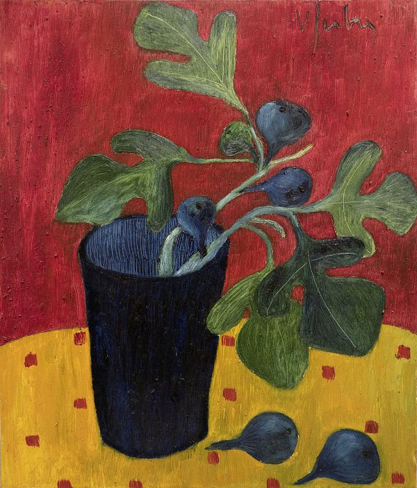 Veronika Gerber "Stilleben mit Feigen" - Öl auf Leinwand - 60 x 50cm