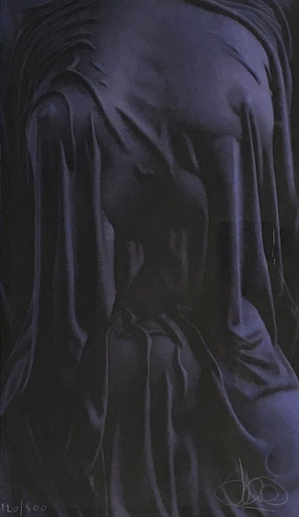 Willi Kissmer "blauer Torso" Radierung 33 x 18 cm