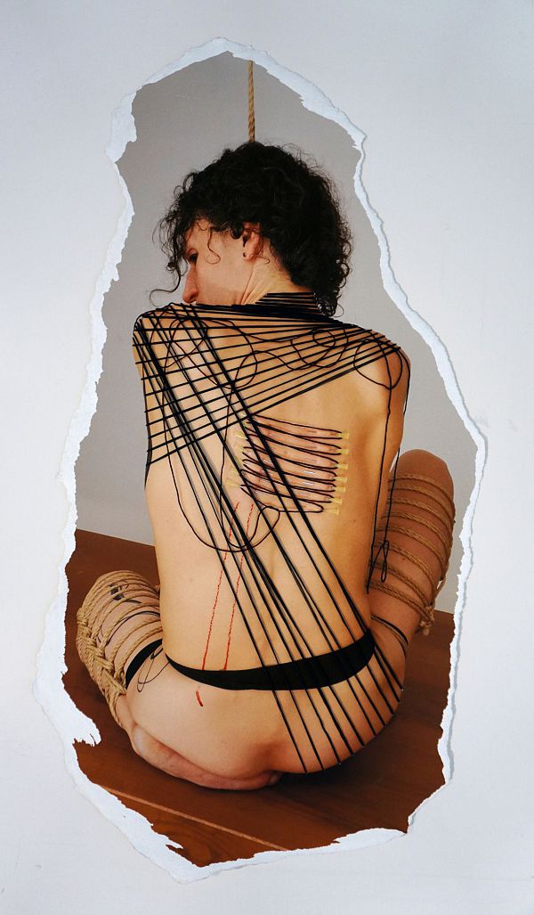Zeno Wolf "Verwebt I" Fotografie mit Verwebung 99 x 50 cm