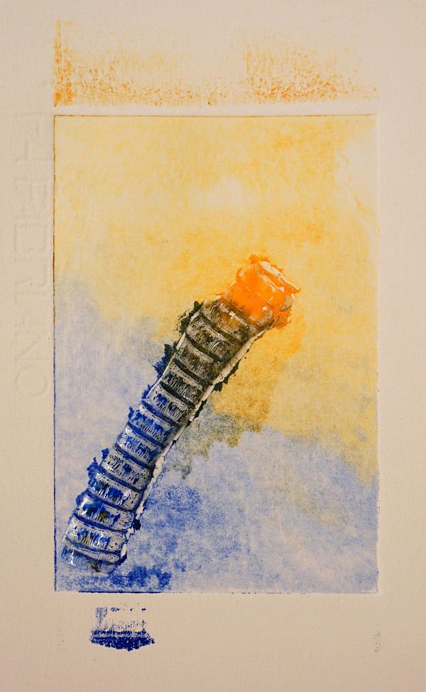 Zeno Wolf "Genlicht" Materialdruck mit Schlangenhaut 25 x 15,5 cm
