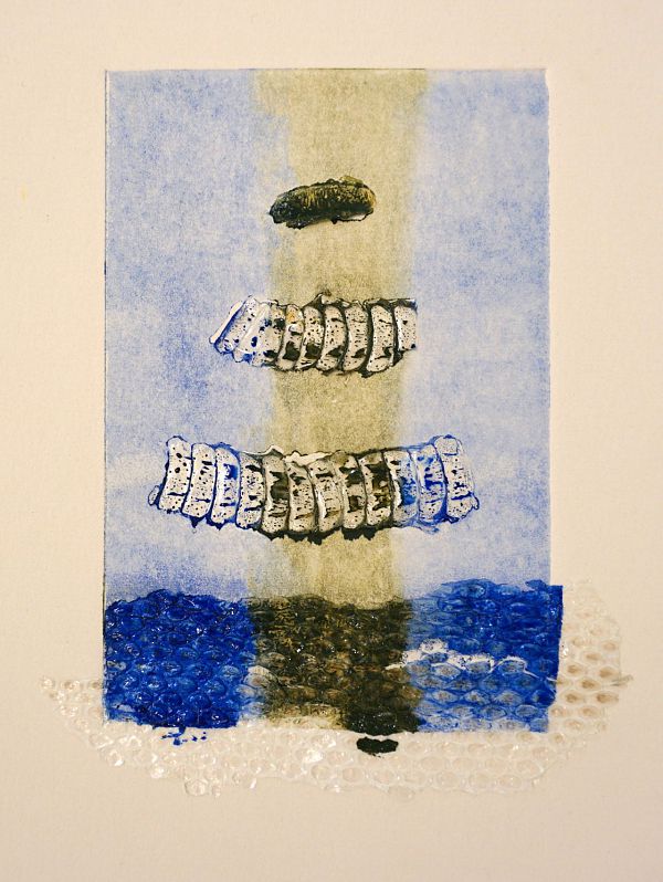 Zeno Wolf "Kether" Materialdruck mit Schlangenhaut 25 x 19 cm
