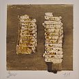 Zeno Wolf "Serpenspellis IV" Materialdruck mit Schlangenhaut 10 x 10 cm