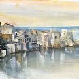 Heinz Hofer "Korsika Erbalunga" Aquarell 32 x 49 cm