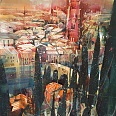 Bernhard Vogel "Verona Gardasee" Aquarell 76 x 56 cm