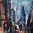 Bernhard Vogel "NY Midtown east" mixed media 70 x 50 cm