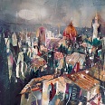 Bernhard Vogel "Firenze Giardini Boboli" Aquarell 56 x 76 cm