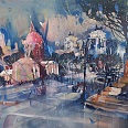 Bernhard Vogel "Via Fori Imperiali Roma" Aquarell 56 x 76 cm