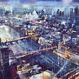 Bernhard Vogel "London - View from the Shard" mixed media 100 x 140 cm