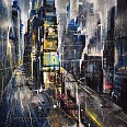 Bernhard Vogel "NY Times Square J.P.D." Mixed Media 100 x 80 cm