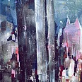 Bernhard Vogel "NY Seagram building" mixed media 100 x 80 cm