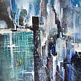 Bernhard Vogel "NY - park avenue (doing it)" mixed media 70 x 50 cm