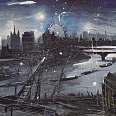 Bernhard Vogel "Mystical London" mixed media 50 x 100 cm