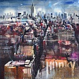 Bernhard Vogel "NY East Village" mixed media 100 x 120 cm