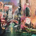 Bernhard Vogel "Rio della Maddalena Venedig" Aquarell 56 x 76 cm
