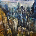 Bernhard Vogel "NY Upper east side (watch on sky)" Mixed Media 120 x 150 cm