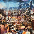 Bernhard Vogel "NY Looking Downtown (Peter)" Mixed Media 70 x 100 cm