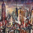 Bernhard Vogel "NY Midtown (The man with no shame)" Diptychon Mixed Media 80 x 100 cm