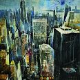 Bernhard Vogel "Looking downtown, New York" Mixed Media 100 x 80 cm