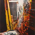 Bernhard Vogel "NY Midtown yellow stripes" Radierung 60 x 40 cm