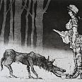 Bodo Klös "Rotkäppchen" Radierung 20 x 30 cm