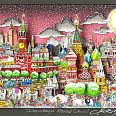 Charles Fazzino "Dasvidanya Moscow Circus" 3D-Siebdruck 55 x 70 cm
