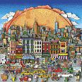 Charles Fazzino "Get a taste of the World in NYC" 3D-Siebdruck 56 x 56 cm