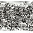 Charles Fazzino "Lausanne And Riviera Suisse" 3D-Siebdruck 55 x 80 cm