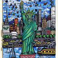 Charles Fazzino "Liberty Pride in NYC" Unikat auf Leinwand 60 x 50 cm