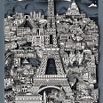 Charles Fazzino "Midnight in Paris" 3D-Siebdruck 115 x 65 cm