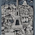 Charles Fazzino "Midnight In Paris" 3D-Siebdruck 115 x 65 cm