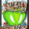 Charles Fazzino "NYC's little green apple" 3D-Siebdruck 40 x 45 cm