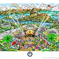 Charles Fazzino "Rio Olympic games" 3D-Siebdruck 50 x 60 cm