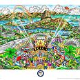 Charles Fazzino "Rio Olympic games" 3D-Siebdruck 50 x 60 cm