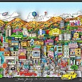 Charles Fazzino "You're going to Hollywood" 3D-Siebdruck 65 x 100 cm