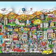 Charles Fazzino "You're going to Hollywood" 3D-Siebdruck 38 x 74 cm web