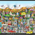 Charles Fazzino "You're going to Hollywood" 3D-Siebdruck 38 x 74 cm