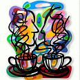 David Gerstein "Tea for two" wallsculpture 80 x 66 cm