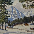 Eduard Handel Mazzetti "Der Öfelekopf von Seefeld" 1946 Aquarell 29 x 35,6 cm
