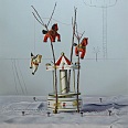 Elisa Anfuso "Le ballate finite a meta" Öl auf Pastell auf Leinwand 120 x 90 cm